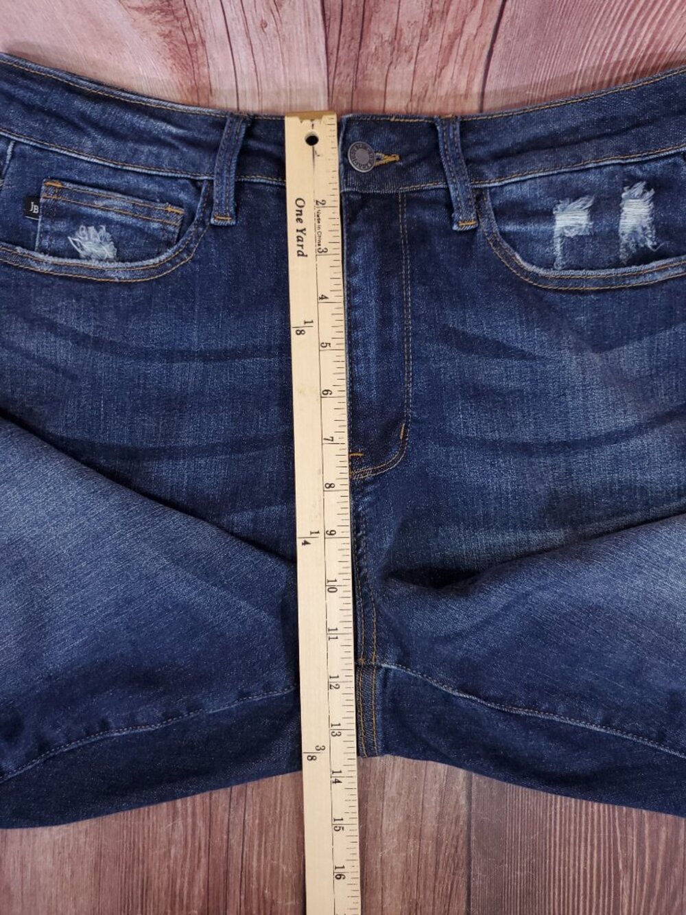 Judy Blue Womens 14W Slim Bootcut Jeans High Rise Distressed Side Slit Stretch - Picture 15 of 16